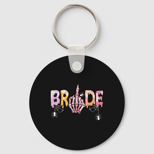 Porte-clés Mariage gothique Épouse squelette d'Halloween Spoo (Recto)