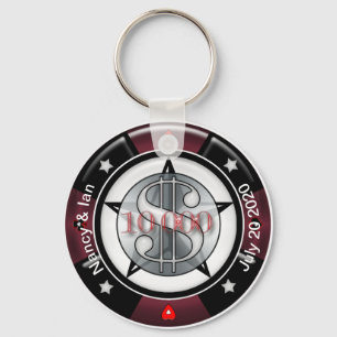 Porte-clés Mariage personnalisable Keepsaké Vegas Chip