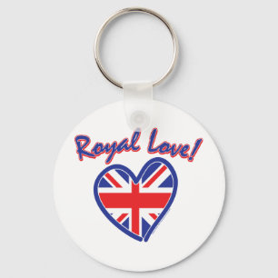 Porte-clés Mariage royal, Royal Love, Union Jack Heart