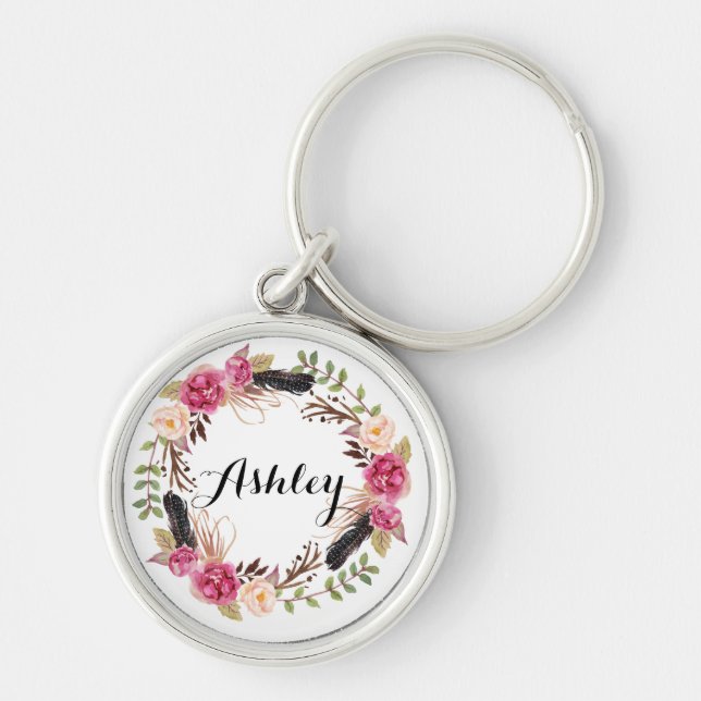 Porte-clés Mariage rustique Bridesmaid Cadeau Boho Soirée de  (Devant)