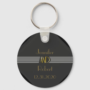 Porte-clés Mariage snob d'art déco