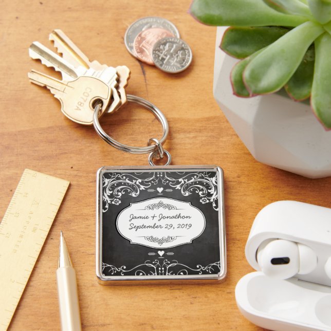 Porte-clés Mariages de typographie sur tableau noir (Bureau)