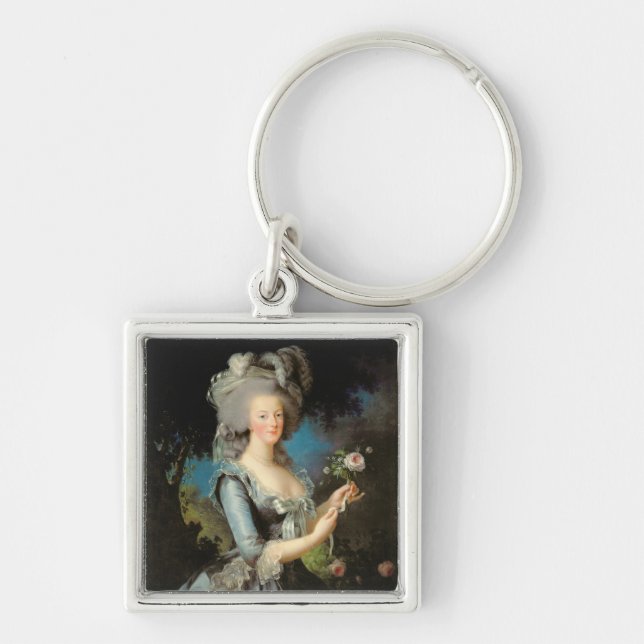 Porte-clés Marie Antoinette avec un rose, 1783 (Devant)