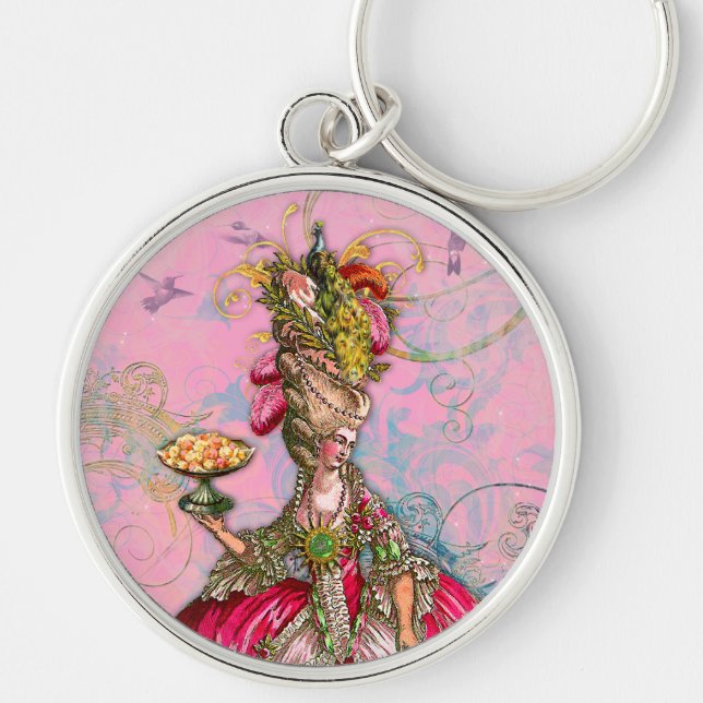 Porte-clés Marie Antoinette Hot Pink & Peacock (Devant)