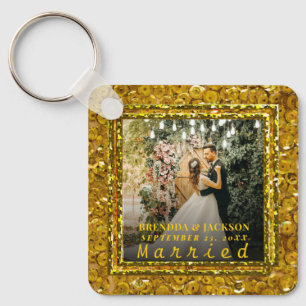 Porte-clés Marié Noël Elegant Gold Type Mariage Photo