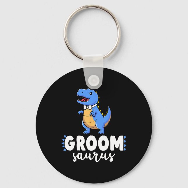 Porte-clés Marié Saurus Dinosaure Fiançailles Mariage Couples (Recto)