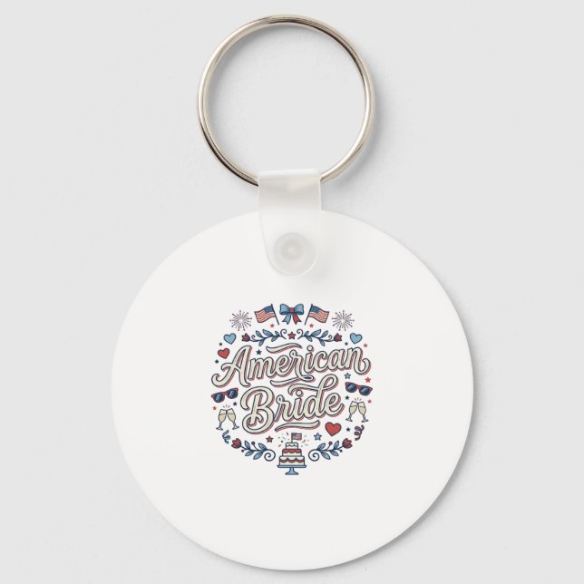 Porte-clés Mariée Américaine Création Vectorielle De Mariage  (Recto)