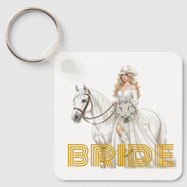 Porte-clés mariée cowgirl (Recto)