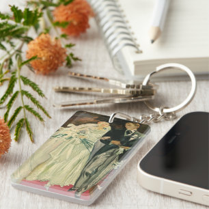 Porte-clés Mariée et mariée Mariage Art déco vintage mariée e