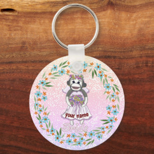Porte-clés Mariée Singe de Chaussette