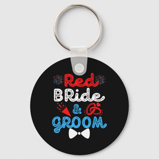 Porte-clés Mariés rouge et mariée drôle mariage fête de maria (Recto)
