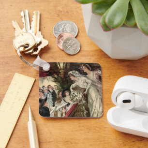 Porte-clés Mariés vintages, Mariée victorienne, Bouquet de ch