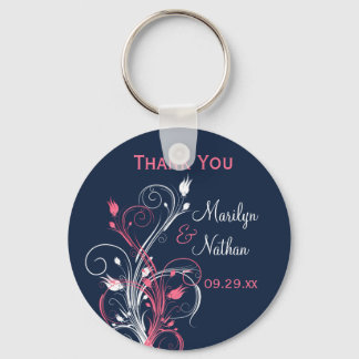Porte-clés Marine Rose Blanc Floral Mariage Favoriser Porte -