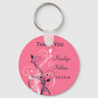 Porte-clés Marine Rose Blanc Floral Mariage Favoriser Porte -