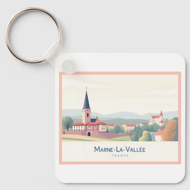 Porte-clés Marne-La-Vallée France Pastel Voyage (Recto)