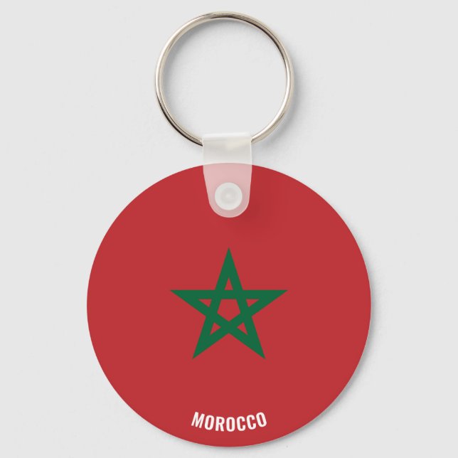 Porte-clés Maroc Drapeau charmant Porte - clé patriotique (Recto)