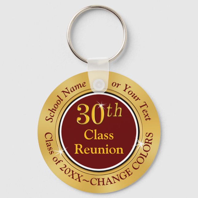 Porte-clés Maroon and Gold 30 year High School Reunion Ideas (Recto)