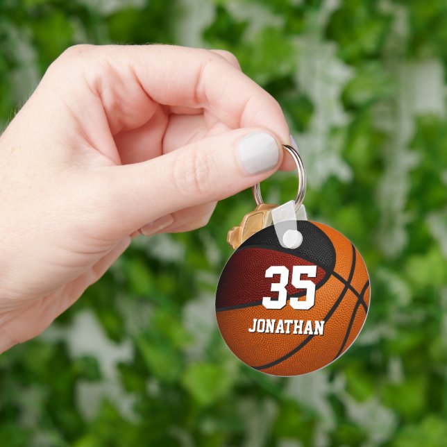Porte-clés maroon noir basketball équipe couleurs (main)