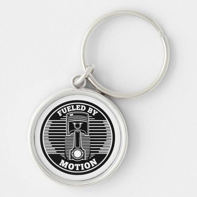 Porte-clés Marque circulaire de piston cinétique mécanique (Devant)