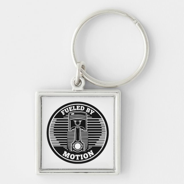 Porte-clés Marque circulaire de piston cinétique mécanique (Devant)