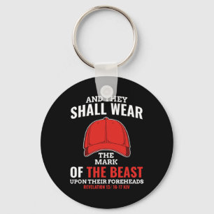 Porte-clés Marque Drôle Anti Trump De La Bête Rouge Casquette