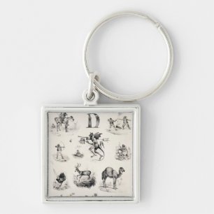 Porte-clés Marquez avec des lettres D d'une amorce