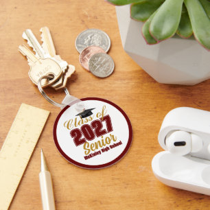 Porte-clés Marron Or Classe 2027 Personnalisé Senior