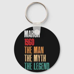 Porte-clés Mars 1960 Man Myth Legend 60th Birthday Gift 60