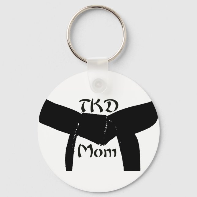Porte-clés Martial Arts TKD Black Belt Mom Keychain (Recto)