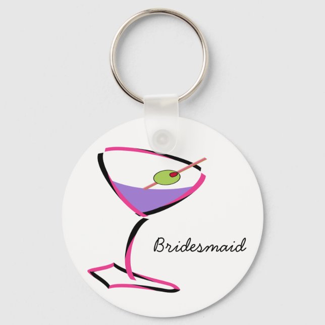 Porte-clés martini rose funky (Recto)