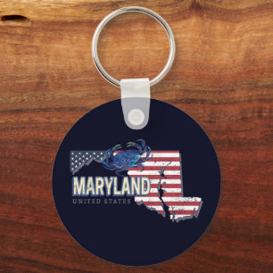 Porte-clés Maryland États-Unis Retro State Map Vintage USA