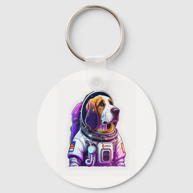 Porte-clés Mascotte de chien Astronout (Recto)