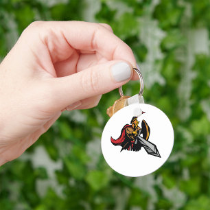 Porte-clés Mascotte de guerrier spartiate rouge et or gras