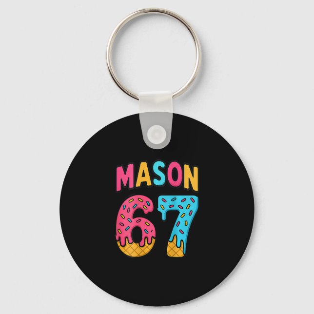 Porte-clés Mason 67 Glace Mème Drôle Six Sept (sur Ck)  (Recto)