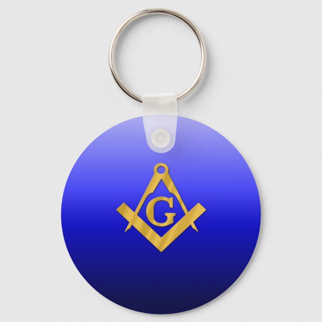 Porte-clés Mason Masonic avec bleu dégradé (Recto)