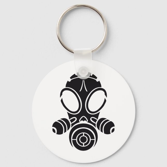 Porte-clés masque à gaz noir (Recto)
