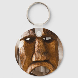 Porte-clés Masque africain sculpté à la main