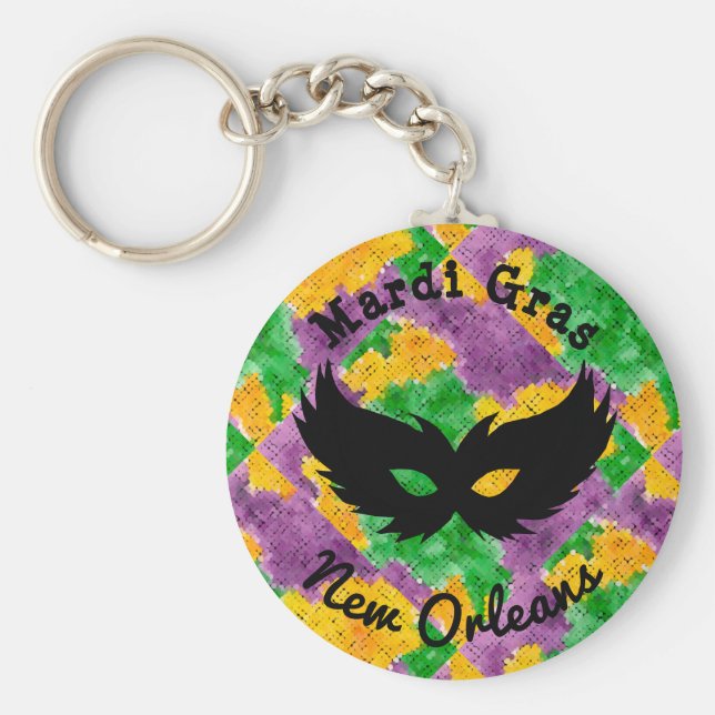 Porte-clés Masque Camouflage Mardi Gras (Devant)