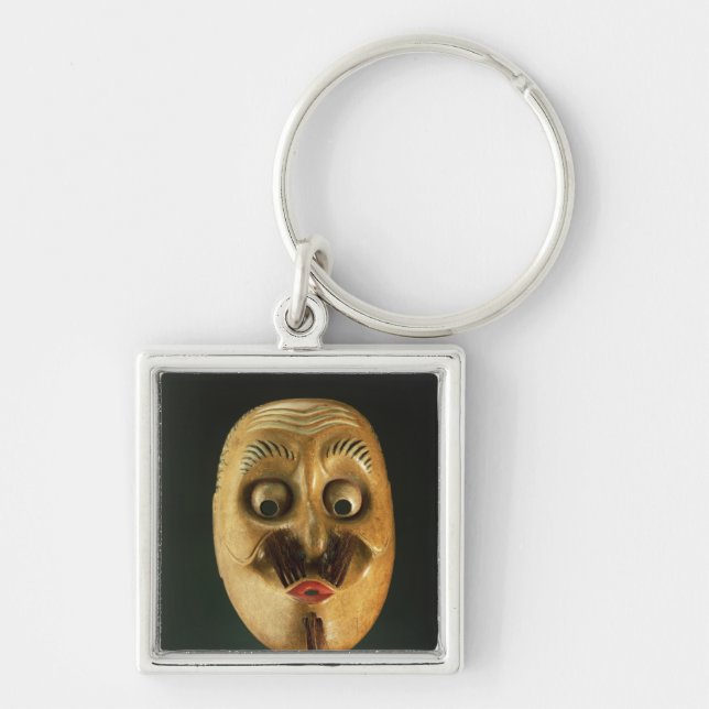 Porte-clés Masque comique, théâtre de Noh (Devant)