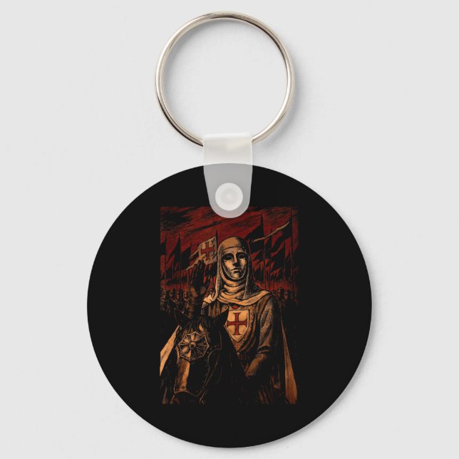 Porte-clés Masque d'argent Roi Baldwin Iv Mème Le Roi Lépreux (Recto)