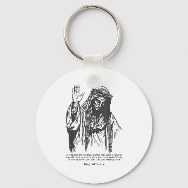 Porte-clés Masque d'argent Roi Baldwin Iv Mème Le Roi Lépreux (Recto)