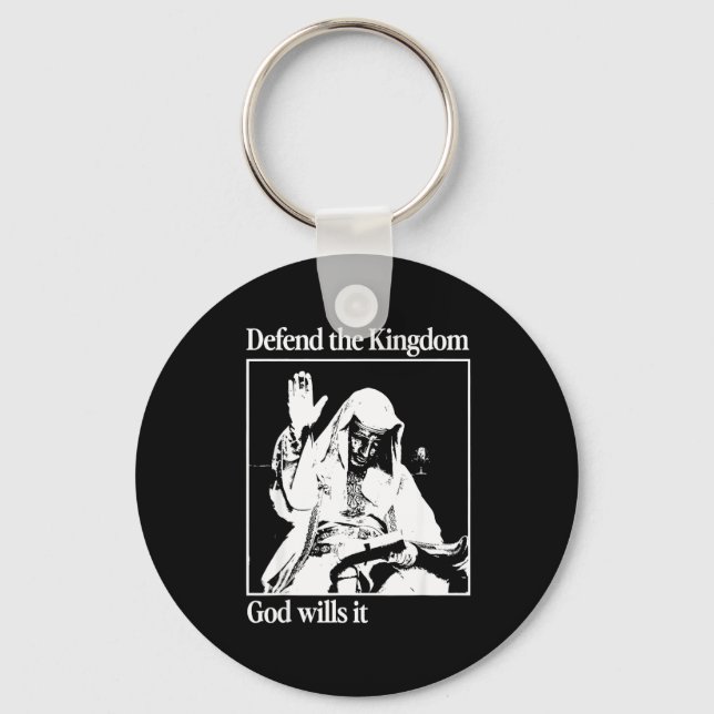 Porte-clés Masque d'argent Roi Baldwin Iv Mème Le Roi Lépreux (Recto)