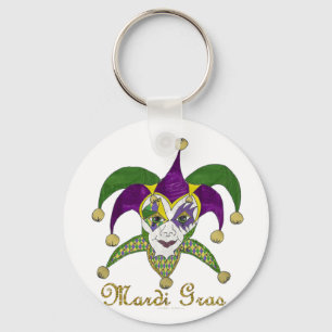 Porte-clés Masque de bouffons de Mardi Gras coloré
