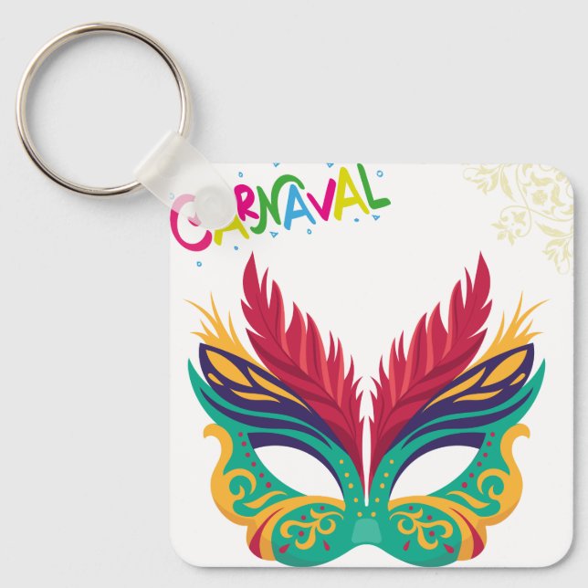 Porte-clés masque de carnaval coloré (Recto)