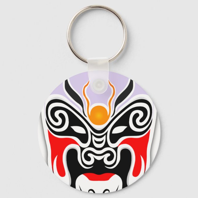Porte-clés Masque de dragon tribal (Recto)