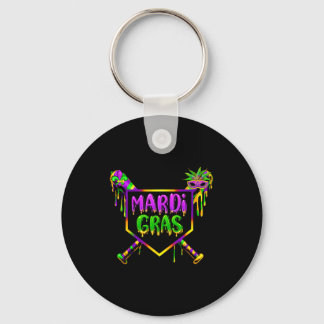 Porte-clés Masque de fête de Carnaval Mardi Gras Baseball Gla