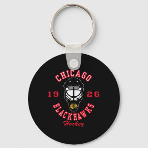 Porte-clés Masque de hockey des Blackhawks de Chicago Noir Of