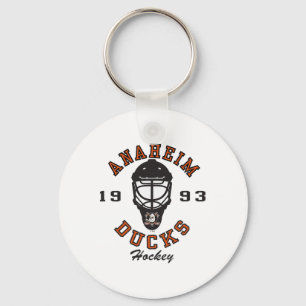 Porte-clés Masque de hockey des Ducks d'Anaheim Blanc Officie