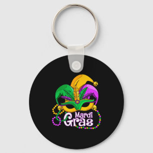 Porte-clés Masque de Mardi Gras Plume Dessin de Bouffon