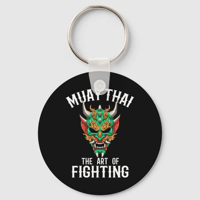 Porte-clés Masque Oni de Muay Thai - Gi de boxe thaïlandaise  (Recto)